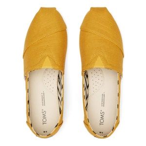 BNIB TOMS Alpargata Heritage Canvas Golden Yellow